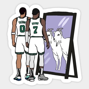 Jayson Tatum and Jaylen Brown Mirror GOATs Sticker